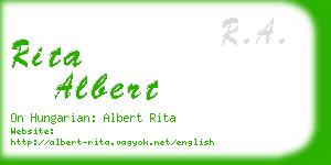 rita albert business card